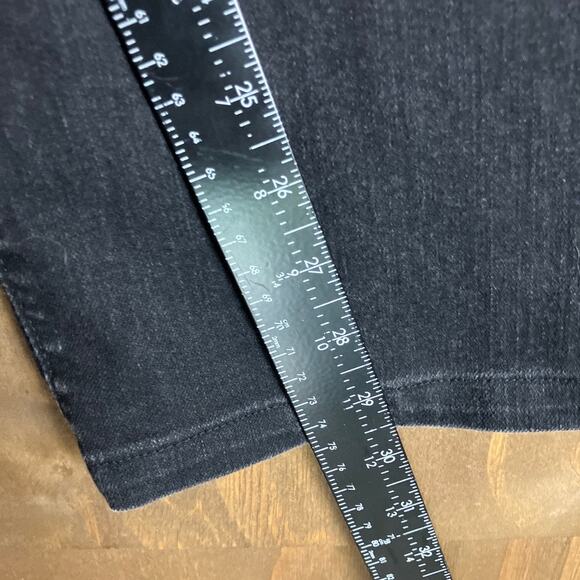 Levis 505 Womens Jeans Black Denim High Rise Straight Leg Stretch 14 - Picture 8 of 11